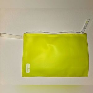 Clinique Fit Neon Green rubber cosmetic bag clutch